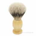 Silver tip badger hair shaving brush with wooden handle